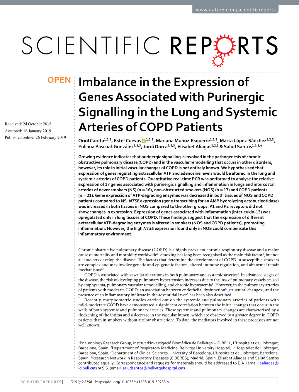 Imbalance in the Expression of Genes Associated with Purinergic