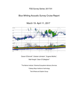 Blue Whiting Acoustic Survey Cruise Report March 19- April 11, 2017