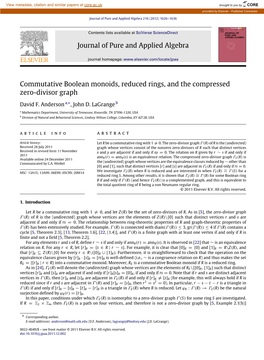 Commutative Boolean Monoids, Reduced Rings, and the Compressed Zero-Divisor Graph