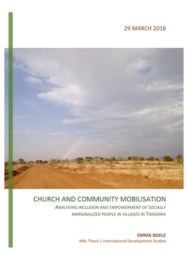 Church and Community Mobilisation Inclusive and Empoweanalysing Inclusion and Empowerment of Sorming to the Cially Marginalized People in Villages in Tanzania