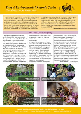 Dorset Environmental Records Centre Newsletter No.81 Spring 2019