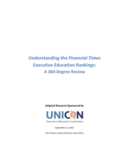 Understanding the Financial Times Executive Education Rankings: a 360‐Degree Review