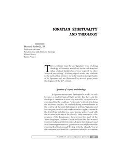 Ignatian Spirituality and Theology
