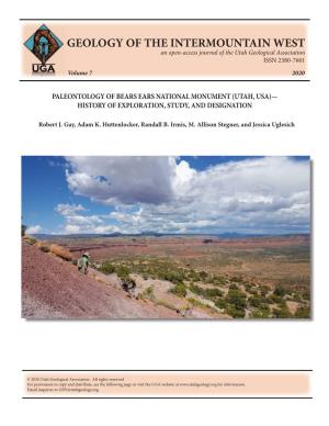 GEOLOGY of the INTERMOUNTAIN WEST an Open-Access Journal of the Utah Geological Association ISSN 2380-7601 Volume 7 2020