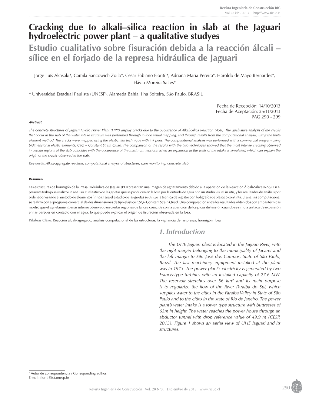 Cracking Due to Alkali–Silica Reaction in Slab at the Jaguari Hydroelectric