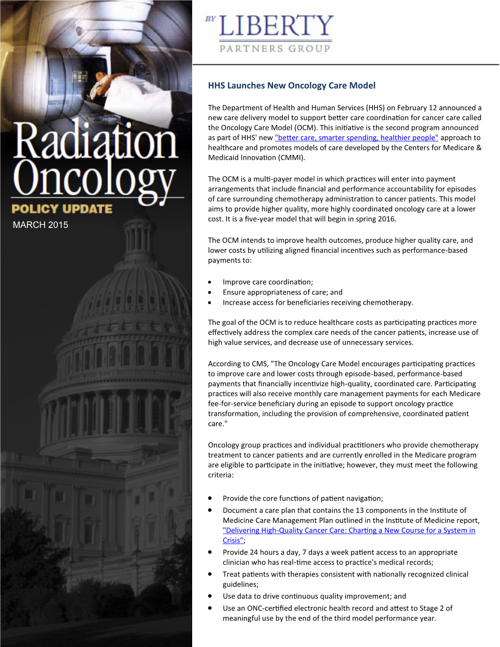 HHS Launches New Oncology Care Model