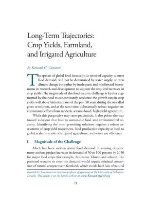 Crop Yields, Farmland, and Irrigated Agriculture
