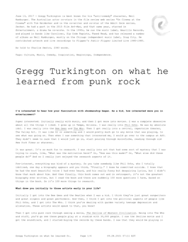 Gregg Turkington on What He Learned from Punk Rock