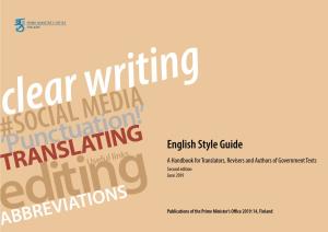 English Style Guide: a Handbook for Translators, Revisers and Authors of Government Texts