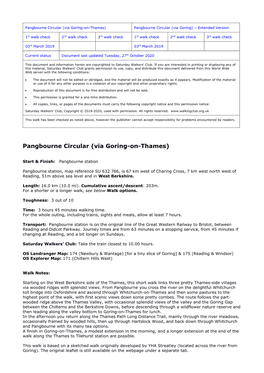Pangbourne Circular (Via Goring-On-Thames) Pangbourne Circular (Via Goring) – Extended Version