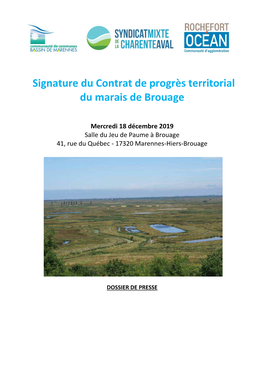 Signature Du Contrat De Progrès Territorial Du Marais De Brouage
