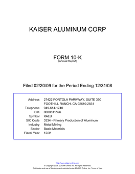 Kaiser Aluminum Corp