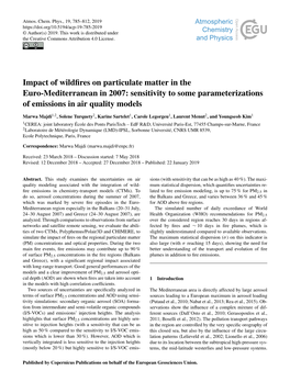 Article Partitioning of Oxidation Prod- Ity Can Be Signiﬁcant (Barnaba Et Al., 2011; Rea Et Al., 2015)
