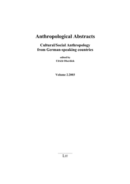 Anthropological Abstracts