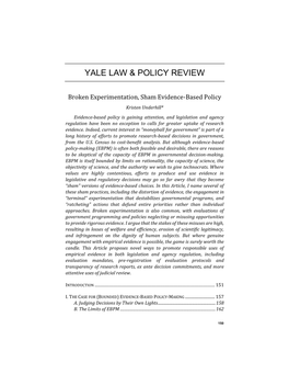Broken Experimentation, Sham Evidence-Based Policy