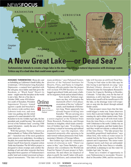 A New Great Lake—Or Dead Sea?
