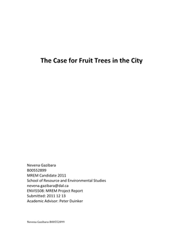 The Case for Fruit Trees in the City