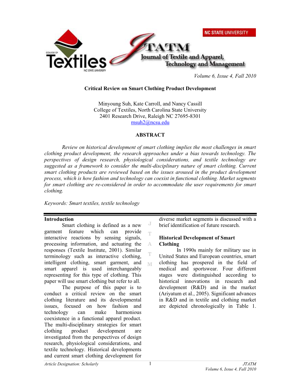 Critical Review on Smart Clothing Product Development