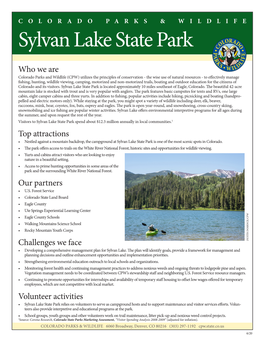 Sylvan Lake State Park Fact Sheet