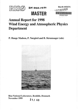 Annual Report for 1998 Wind Energy and Atmospheric Physics Department