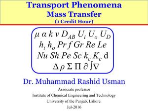 Transport Phenomena: Mass Transfer