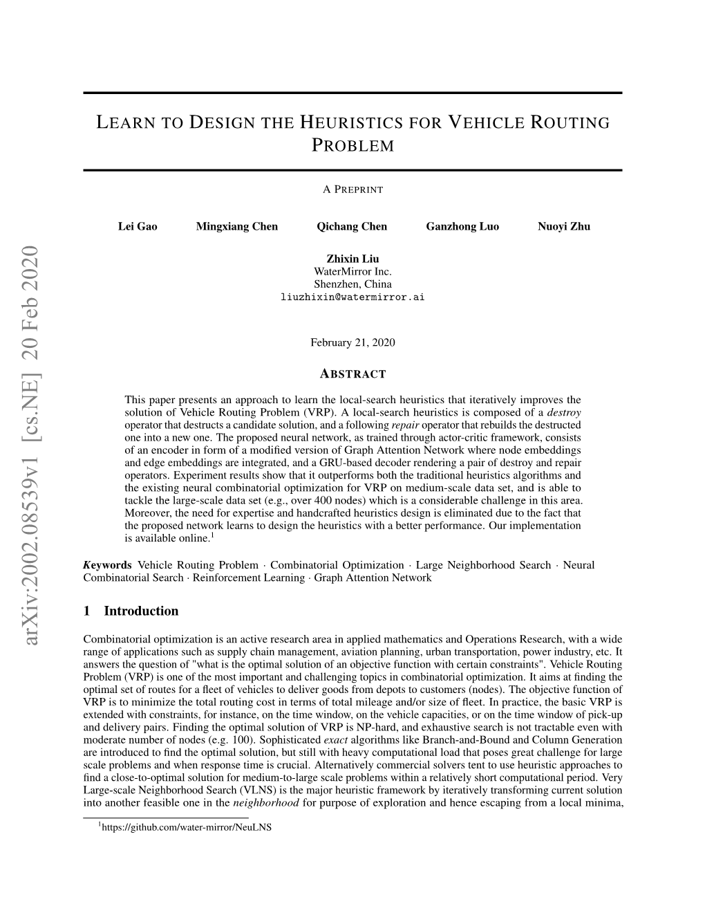 Learn to Design the Heuristics for Vehicle Routing Problem