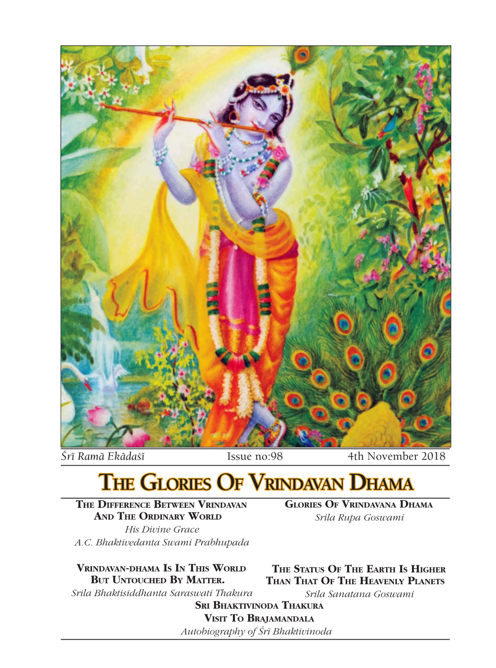 The Glories of Vrindavan Dhama the Difference Between Vrindavan Glories ...