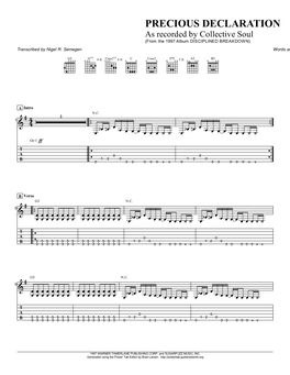 Precious Declaration Guitar Tab