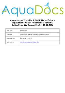 North Pacific Marine Science Organization (PICES)