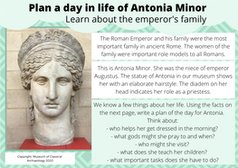 Day in Life of Antonia Minor Learn About the Emperor's Family