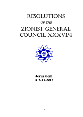 Resolutions Zionist General Council XXXVI/4