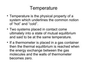 Temperature. Gas Constants and Molecular Quantities