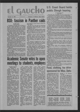 Fascism in Panther Raids Academic Senate Votes to Open Meetings To