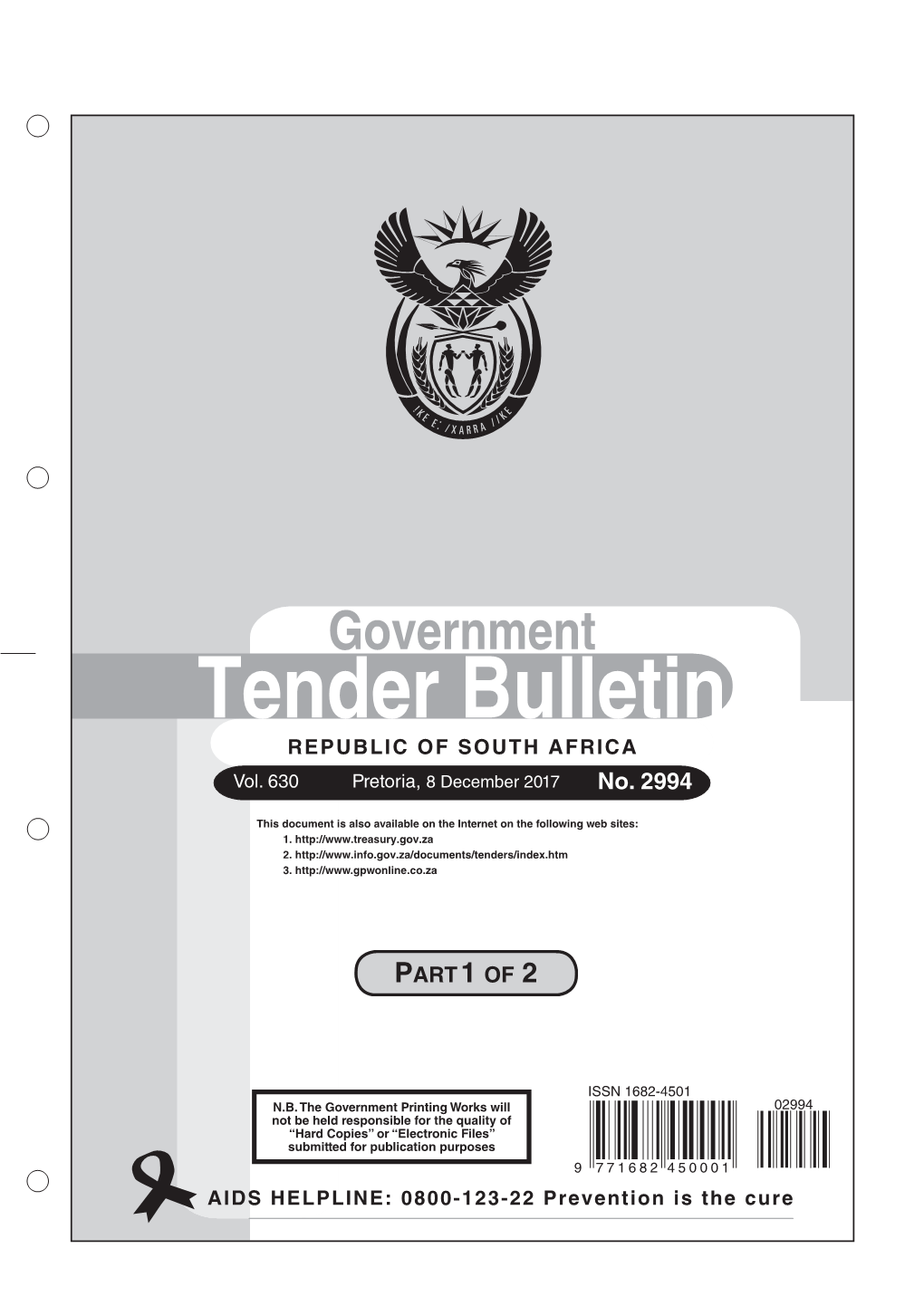 Tender Bulletin 2994