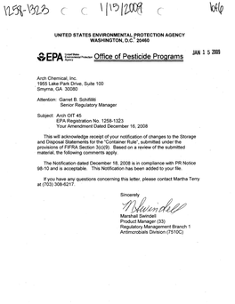 U.S. EPA, Pesticide Product Label, ARCH OIT 45, 01/15/2009