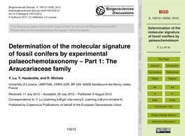 Determination of the Molecular Signature of Fossil Conifers by Table 2