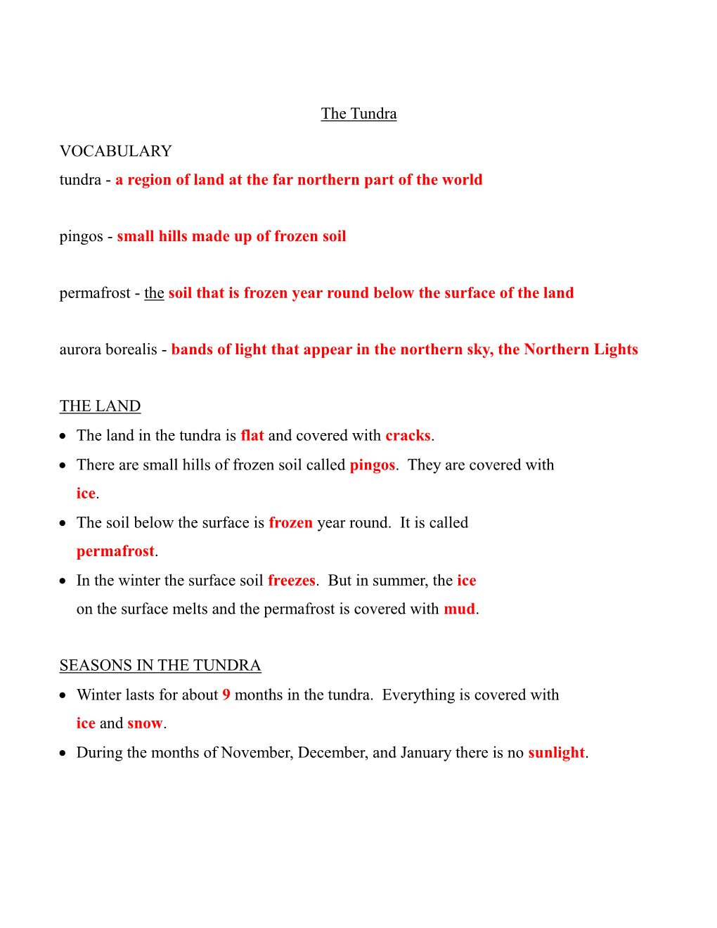 Tundra Notes.Pdf