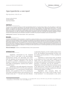 Hypo-Hyperdontia: a Case Report