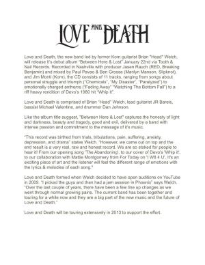 Love and Death, the New Band Led by Former Korn Guitarist Brian "Head