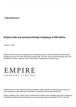 Empire Rolls out Sensory-Friendly Shopping at 450 Stores
