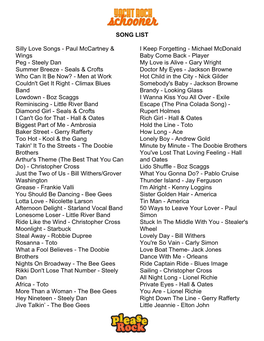 SONG LIST Silly Love Songs