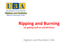 Ripping and Burning (Cds)