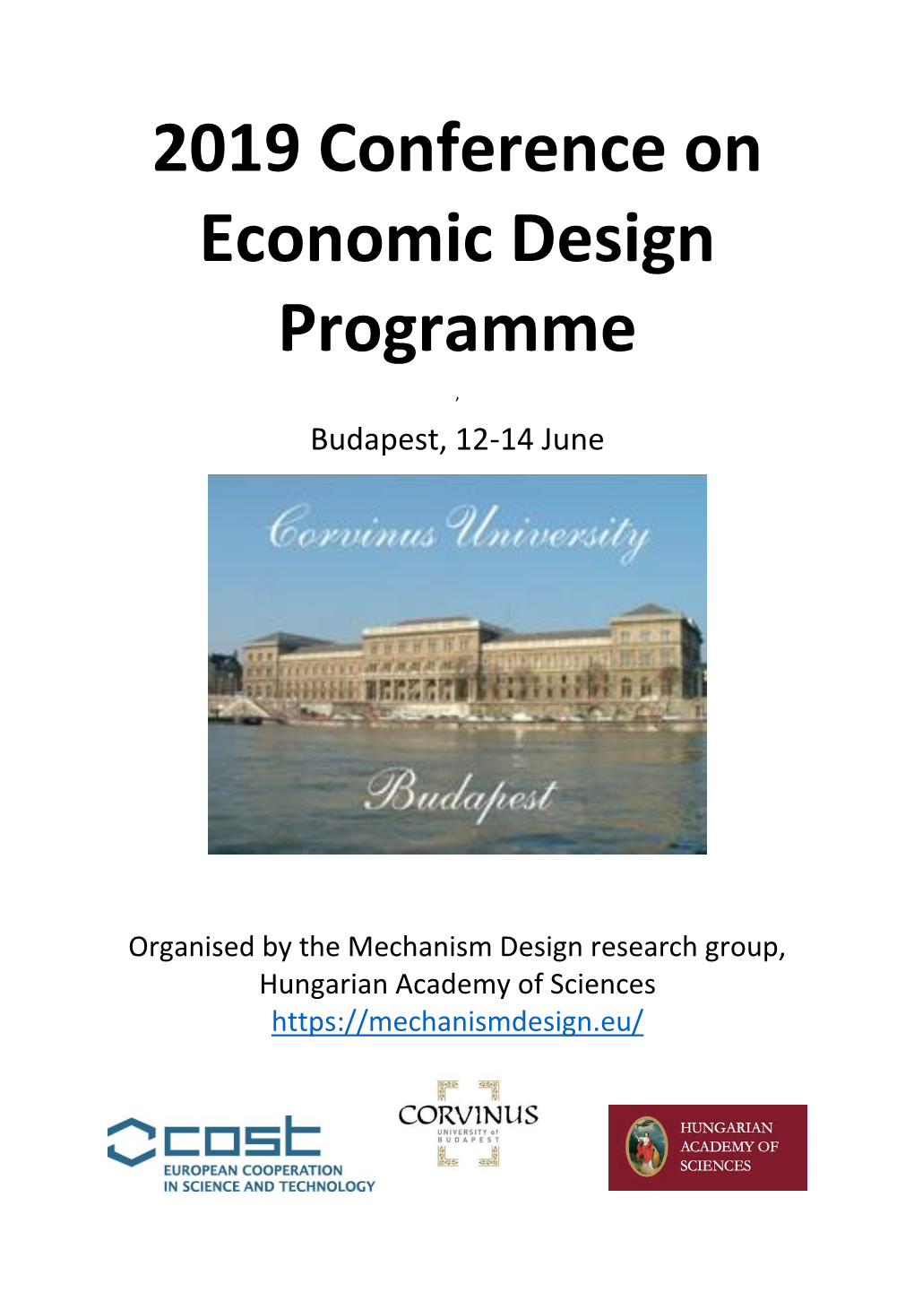2019 Conference on Economic Design Programme