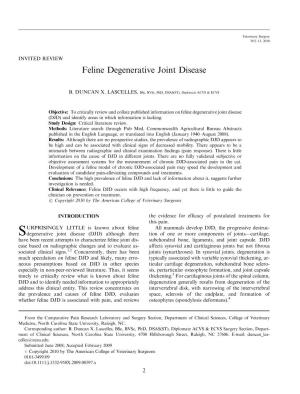 Feline Degenerative Joint Disease