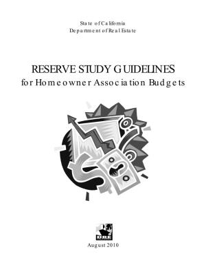 RESERVE STUDY GUIDELINES for Homeowner Association Budgets