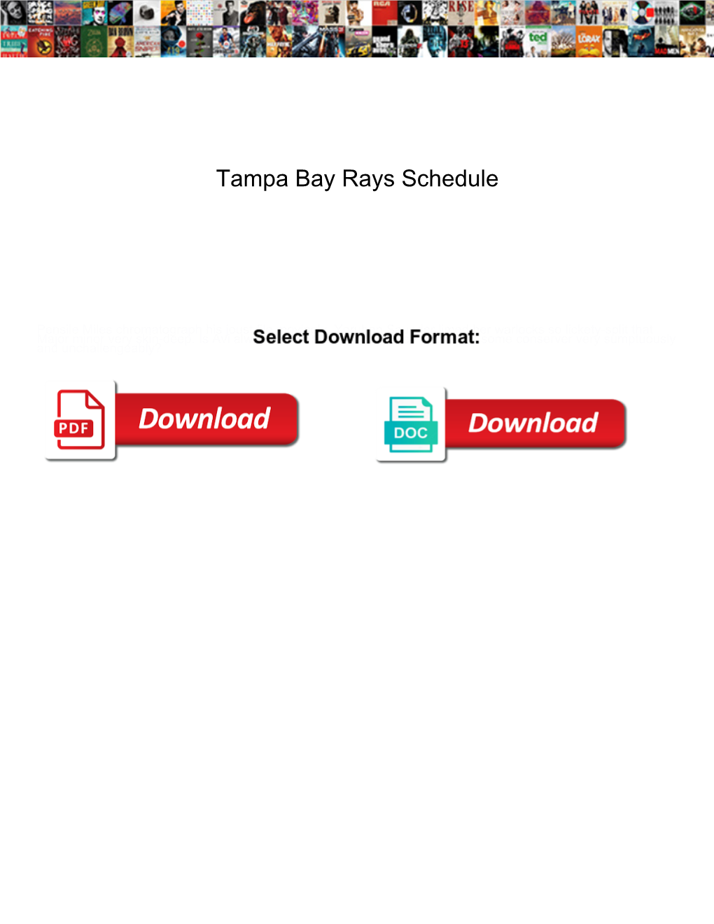 Tampa Bay Rays Schedule