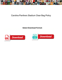 Carolina Panthers Stadium Clear Bag Policy
