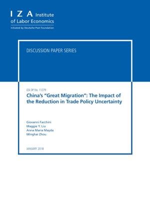 “Great Migration”: the Impact of the Reduction in Trade Policy Uncertainty