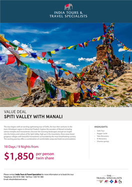 Spiti Valley with Manali