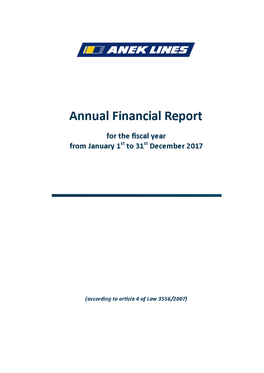 Financial Report ANEK LINES S.A